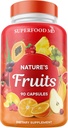 Supplément de fruits Superfood MD - 90 capsules de fruits - soutient les niveaux d'énergie, le lycopène élevé, les vitamines et les minéraux - Sans soja - 90 Compte