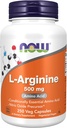 NU L-Arginine 500 mg 250 Veg capsules (verpakking kan variëren