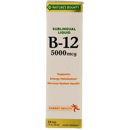 Nature's Bounty B-12 5000 mcg Sublingual Liquid Energy Health 2 oz (pakket van 4)