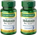 Nature's Bounty Melatonine 3mg, 100% Drug Gratis Slaapmiddelen voor volwassenen, Ondersteunt Ontspanning en Slaap, Dieetsupplement, 240 Telling (Pack of 2)
