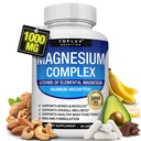Magnesium Complex Supplement 8 Elemental 1000mg - Magnesium Glycinate, Citrate, Malate, Taurate, Chelated voor gemakkelijke absorptie voor botten, spier, herstel, energie, Vegan Non-GMO 90 Capsules