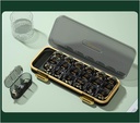 Organisateur/distributeurs de pilules hebdomadaires, 3 fois par jour, 7 jours de gros compartiments Conteneur/boîte de pilules de voyage, Cas de médicaments à l'humidité-proof pour les pilules à huile de poisson (noir transparent)