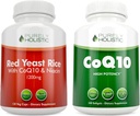 Pure Holistische Rode Gist Rijst 1200mg & Niacin + CoQ10 100mg - 120 Capsules & 240 Softgels Bundle - Made in USA