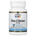 21st Century HealthCare Zink Citroen Tabletten 50mg, 360 Telling, Wit
