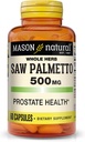 MASON NATUURLIJKE Zag Palmetto 500 mg, Ondersteunt Prostaat Gezondheid en urinefunctie, 60 capsules
