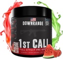 DownRange 1st Call Pre Workout Powder, Preworkout pour les hommes et les femmes, Amino Acid Beta Alanine & Caféine pour la pompe, l'énergie et le soutien focal, 30 portions (Mélon d'eau aux mûres)