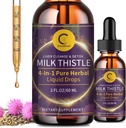 Melkdistel Extracten druppels voor lever reinigen Detox & Reparatie, Leversupplement met Dandelion Root, Artichoke en Kurkuma, All-Natural Herbal Lever Ondersteuning Supplement, Vegan, Non-GMO, 2 FL OZ