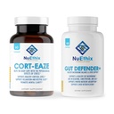 NuEthix Formuleringen Cortisol en Microbiome Balance Supplement bundel: Cort-Eaze Cortisol-Control Supplement, 60 capsules, 30 porties en Gut Defender+, 180 capsules, 90 porties