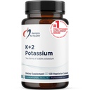 Designs for Health K+2 Kalium - 300mg Twee vormen van Kalium - Kalium Bicarbonaat + Glycinate Pillen - Supplement Ondersteuning voor het handhaven van gezonde bloeddrukniveaus (120 capsules)