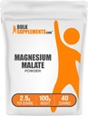 BulkSupplements.com Magnesium Malate Powder - Magnesium Supplementen, Hoge Bioavailability - Unflavored & Glutenvrij, 2,5 g per portie, 100 g (3,5 oz) (pakket van 1)