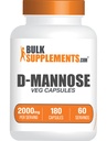 BulkSupplements.com D-Mannose Capsules - D-Mannose Supplement, for Urinary Tract Support - Vegan & Gluten Free, 3 Capsules per Serving (2000mg), 180 Tellen (Pack of 1)