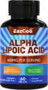Alpha Lipoïnezuur Supplement, Alpha Lipoïnezuur 600mg per portie, Veganistisch, Glutenvrij, Non-GMO ALA Supplement, 60 plantaardige capsules