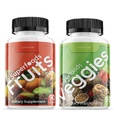 Superfoods Rouges Fruits et Verts 180 Capsules Légumes Fruits et légumes Superfood.Équilibre naturel de 90 Capsules de fruits, 90 Capsules de légumes pour hommes, femmes Vitamines et minéraux