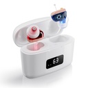 Hoortoestellen oplaadbaar voor senioren met feedback Annulering en geluiddemping, onzichtbare CIC-hoorversterker, comfortabel voor alle dagen dragen, 26dB Gain, 3 modi met LED-scherm