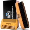 Baardborstel en Comb - Natural Boar Bristle Beard Brush & Baard Comb voor mannen - Gezichtsverzorging Cadeauset voor mannen - Snor Styling, Grooming & Shaping Tools