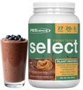PEScience Select Vegan Protein Powder, Plant Based Protein Powder, Amazing Proste, Smooth Texture, Pea and Brown Rice Blend, Dairy Free, Lactose Free, Gluten Free - Chocolade Pindakaas, 27 Servers