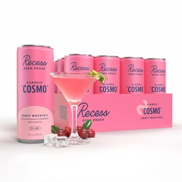 Recess Zero Proof Craft Mocktails, Alcoholvrije Dranken, met Adaptogenen, Niet-alcoholische Drank Vervanging, Mixer, Celebration, Party, (Classic Cosmo, 12oz, Pack van 12)