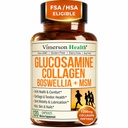 Glucosamine Chondroitin MSM met Gehydrolyseerde Collageen Peptiden - Gezamenlijke ondersteuning Supplement met Quercetin, Bromelain & Boswellia Extract - Collageen pillen voor haarhuid Nails - FSA in aanmerking komende 120 Caps