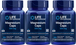 Levensverlenging Magnesium 500 mg, 100 Vegetarische capsules (verpakking van 3)