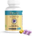 EXIR Supplément de safran (Saffron Supplement) soutient Focus, habitudes alimentaires saines, humeur, métabolisme, 60 comprimés