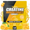 Gearomatiseerde creatine monohydraat Gummies Sugar Free,Pre Workout Supplementen creatine Gummies voor mannen&Vrouwen,Gym Supplementen,Ondersteunt Spiergroei,Recovery,Strengte,Energie Boost(120 Tellen)-Mango