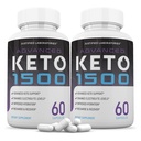Laboratoires justifiés (2 Pack Advanced Keto 1500 Keto Pills 1275MG Nouvelle formule et améliorée contient du vinaigre de cidre d'Apple Extra Virgin Olive Oil Powder Green Tea Leaf 120 capsules