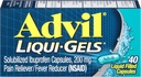 Advil Liqui-Gels Pain Reliever and Fever Reducer, Pain Medicine for Adults with Ibuprofen 200mg Pour les maux de tête, les maux de dos, la douleur menstruelle et le soulagement de la douleur articulaire - 40 capsules remplies de liquide