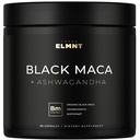 ELMNT 40.000mg 40x Sterkte Biologische Zwarte Maca Root w. Ashwagandha - #1 Hoogste Potentie Zwarte Maca Root Capsules voor mannen Supplement 40:1 Extract - 100% Pure Maca Peruana Maca Poeder Pillen Gelatiniseerd
