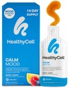 Healthycell Calm Mood Daily Liquid Supplement - Cortisol Manager & Mood Support Supplement voor stress met Ashwagandha, L-Theanine, Magnesium, 5-HTP, GABA & Saffron - 14 Gel Packs