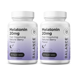 Melatonine 20mg Comprimés à dissolution rapide - haute puissance, action rapide, soutien de sommeil naturel - Aides au sommeil pour les adultes - Non-Goggy, formule sans médicament - 120 pilules pour dormir - Pack de 2