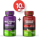 ORZAX Milk Thistle Plus 120 Vegatable Capsules en Premium Ginseng 120 Vegatable Capsules, Bundle
