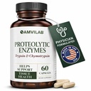 Proteolytische enzymen - Trypsine en chymotrypsine - Vermindert Edema en ontsteking van weefselletsel - Ondersteunt spijsverterings-, weefsel- en immuungezondheid - Herstel Boost - Dieetsupplement -60 capsules