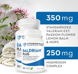 Vitaminerals 33+ Baldrian® Plus Natuurlijke Ontspannende Ondersteuning Gestandaardiseerde Valeriaan Extract (60)