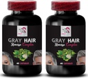 Saw Palmetto Berries - cheveux gris inversés - PABA, complexe de cheveux naturels, racine de l'ongle, rajeunissement des cheveux, cheveux jeunes, pigmentation des cheveux, amélioration de la couleur, Revive Natural Color 2 Bot 120Caps