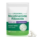 NAD Supplement, NAD+ Nicotinamide Riboside Resveratrol 900mg, Dieetsupplement voor gezonde Cellulaire Functie, NAD+ Brandstoffen Cellular Defense en Cctivates Anti-Aging Genes 80 Capsules