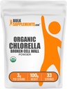 BulkSupplements.com Organic Chlorella Powder - Broken Cell Wall, Green Superfood Powder, Chlorella Supplement - Glutenvrij, 3g per Serving, 100g (3,5 oz) (Pack of 1)