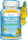 10 in 1 Mullein Gummies for Longs, Mullein Leaf Extract with Bromelain, Quercetin, Magnesium - Support Lung Cleanse for Healthy Breathing, 60ct