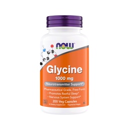 Nu Foods Glycine 1000mg, Free-Form Pharmaceutical Grade, Neurotransmitter Support*, bevordert rustgevende slaap*, Glutenvrij, Veganistisch, Kosher 200 Vegetarische Capsules (pakket van 1)
