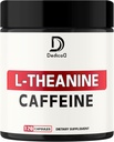 L-Theanine 200mg Capsules & Pure Cafeïne Pillen 200mg - Smart Smooth Energy Production, Alertness, Cognitive & Focus Clarity Supplement - 120 Capsules gedurende 4 maanden - Non-GMO & Glutenvrij
