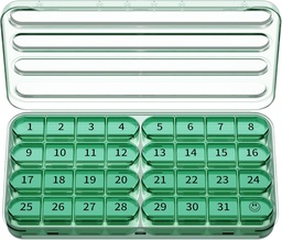 Zoksi maandelijkse pil Organizer 1 keer per dag, 30 dagen pil Box Organizer Eenmaal per dag, een maand grote pil geval voor reizen, 31 dagen dagelijkse medicatie container voor vitaminen, supplement & medicatie (Olive)