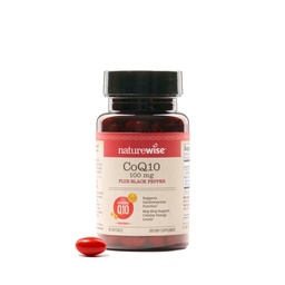 NatureWise CoQ10 100mg + Black Pepper Softgels - High Absorptie CoEnzyme Q10 + Black Pepper - Antioxidant for Heart Health + Cellular Energy - Vegan, Non-GMO, Gluten-Free - 90 Count[90-Day Supply]