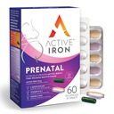 Actieve ijzerprenatale, ijzersupplement + prenatale vitamines voor vrouwen, 30 niet-constipatiecapsules + 30 time-release multivitaminen, zwangerschap, borstvoeding en postpartum Essentials