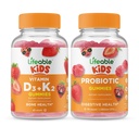 Levensbaar Vitamine D3 + Vitamine K2 Kids + Probiotic 2 Miljard CFU Kids, Gummies Bundle - Geweldige Proeverij, Vitamine Supplement, Glutenvrij, GGO-vrij, Kauwbare Gummy