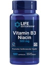 Extension de vie vitamine B3 Niacine, santé cardiaque, cholestérol et soutien énergétique, sans gluten, sans OGM, 100 capsules