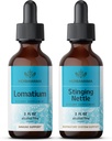 HERBAMAMA Herbal Liquid Drops Kit - Bundel Lomatium Root Extract en Stinging Nettle Tinctuur 2 fl oz - Vegan, Non-GMO, Sugar & Alcohol-Free - 2 Pack