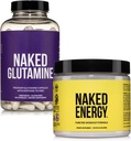 NAKED Veganiseren Muscle Recovery Bundle Unflavored Energy en 240 L-Glutamine Capsules, 1000mg