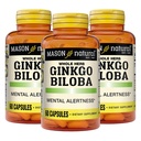 MASON NATUURLIJKE Ginkgo Biloba, 3 maanden levering, helpt bij het verbeteren van de geestelijke alertheid en ondersteuning Optimale hersenfunctie, 60 capsules (3 verpakkingen)