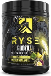 RYSE Godzilla X Noel Deyzel Pre Workout Powder - Passie Ananas - 400mg Cafeïne, High Stim Pre-workout voor mannen en vrouwen met Citrulline & Beta Alanine - Energie, Pump & Focus - 20/40 Servers