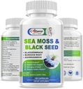 Sea Moss & Black Seed Oil Capsules, Irish Sea Moss Supplement with Burdock Root & Bladderwrack for Thyroid Support, Blend Multivitamines for High Absorptie, Immune System Support, Skin Health