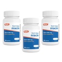 Rugby Timed-Release Niacin 500mg met 28mg Calcium, Dieetsupplement voor Energie, Circulatie en Metabolisme Ondersteuning, 100 Tablets (3 Pack)